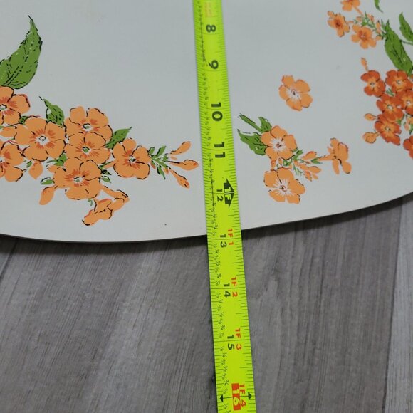 Vintage Oval Floral Placemats Set Of 4 With Orange & Green Flower Design - Picture 7 of 7
